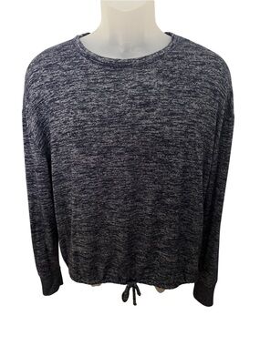 GAP Navy and White Heathered Long Sleeve Sweater Women S Small